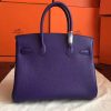Hermes Iris Clemence Birkin 30cm Handmade Bag - Image 7