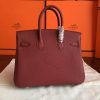Hermes Bordeaux Clemence Birkin 25cm Handmade Bag - Image 4