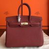 Hermes Bordeaux Clemence Birkin 25cm Handmade Bag - Image 8
