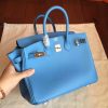 Hermes Blue Paradiso Epsom Birkin 25cm Handmade Bag - Image 3