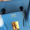 Hermes Blue Paradiso Epsom Birkin 25cm Handmade Bag - Image 6