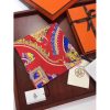 Hermes Red Paperoles Silk Twill Scarf - Image 7