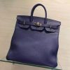 Hermes Blue Haut a Courroies HAC Birkin 40cm Bag - Image 9