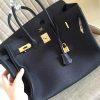 Hermes Black Clemence Birkin 30cm Handmade Bag - Image 9