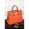 Hermes Orange Clemence Birkin 40cm Handmade Bag - Image 2