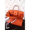 Hermes Orange Clemence Birkin 40cm Handmade Bag - Image 3