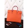Hermes Orange Clemence Birkin 40cm Handmade Bag - Image 4