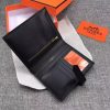 Hermes classic crocodile pattern H buckle two-fold short women wallet black - Image 6