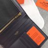 Hermes classic crocodile pattern H buckle two-fold short women wallet black - Image 7