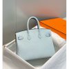 Hermes Birkin 25cm Bag In Blue Brume Clemence Leather - Image 3