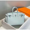 Hermes Birkin 25cm Bag In Blue Brume Clemence Leather - Image 2