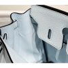 Hermes Birkin 25cm Bag In Blue Brume Clemence Leather - Image 4