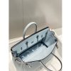 Hermes Birkin 25cm Bag In Blue Brume Clemence Leather - Image 9