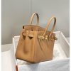 Hermes Birkin 25cm Bag In Chai Clemence Leather - Image 4