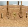 Hermes Birkin 25cm Bag In Chai Clemence Leather - Image 9