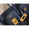 Hermes Navy Blue Clemence Birkin 25cm Handmade Bag - Image 4