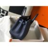 Hermes Navy Blue Clemence Birkin 25cm Handmade Bag - Image 3