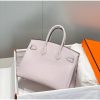 Hermes Birkin 25cm Bag In Mauve Pale Clemence Leather - Image 3