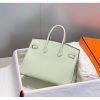 Hermes Birkin 25cm Bag In Vert Fizz Clemence Leather - Image 3