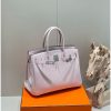 Hermes Birkin 30cm 35CM Bag In Mauve Pale Clemence Leather - Image 2