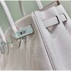 Hermes Birkin 30cm 35CM Bag In Mauve Pale Clemence Leather - Image 7