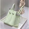 Hermes Birkin 30cm 35CM Bag In Vert Fizz Clemence Leather - Image 4