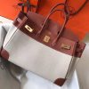 Hermes Birkin 35cm Canvas Bag With Barenia Leather GHW - Image 2