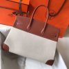 Hermes Birkin 35cm Canvas Bag With Barenia Leather GHW - Image 3