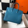 Hermes Birkin 30cm 35cm Bag In Jean Blue Clemence Leather - Image 2