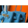 Hermes Birkin 30cm 35cm Bag In Jean Blue Clemence Leather - Image 5