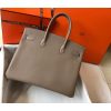 Hermes Birkin 30cm 35cm Bag In Grey Clemence Leather - Image 3