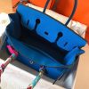 Hermes Birkin 30cm 35cm Bag In Blue Clemence Leather - Image 4