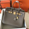 Hermes Birkin 30cm 35cm Handmade Bag In Etain Clemence Leather - Image 2
