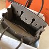 Hermes Birkin 30cm 35cm Handmade Bag In Etain Clemence Leather - Image 4