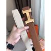 Hermes Constance 2 Belt Buckle & Brown/White Epsom 42MM Strap - Image 2