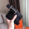 Hermes H d'Ancre Reversible Belt In Black/Ardoise Leather - Image 2