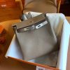 Hermes Kelly Ado Backpack in Taupe Clemence Leather - Image 6