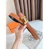 Hermes H Reversible Belt 38MM in Gold Clemence Leather - Image 2