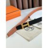 Hermes H Reversible Belt 38MM in Gold Clemence Leather - Image 3