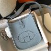 Hermes Blue Lin Evelyne II TPM Messenger Bag - Image 2