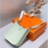 Hermes Evelyne III TPM Bag In Vert Fizz Clemence Leather - Image 4