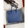 Hermes Birkin 25 Retourne Handmade Bag In Blue Agate Epsom Calfskin - Image 2