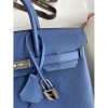 Hermes Birkin 25 Retourne Handmade Bag In Blue Agate Epsom Calfskin - Image 4