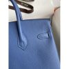 Hermes Birkin 25 Retourne Handmade Bag In Blue Agate Epsom Calfskin - Image 5