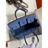 Hermes Birkin 25 Retourne Handmade Bag In Blue Agate Epsom Calfskin - Image 9