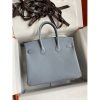 Hermes Birkin 25 Retourne Handmade Bag In Blue Lin Epsom Calfskin - Image 2