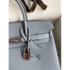 Hermes Birkin 25 Retourne Handmade Bag In Blue Lin Epsom Calfskin - Image 4