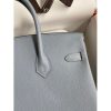 Hermes Birkin 25 Retourne Handmade Bag In Blue Lin Epsom Calfskin - Image 5