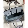 Hermes Birkin 25 Retourne Handmade Bag In Blue Lin Epsom Calfskin - Image 7