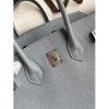 Hermes Birkin 25 Retourne Handmade Bag In Blue Lin Epsom Calfskin - Image 3
